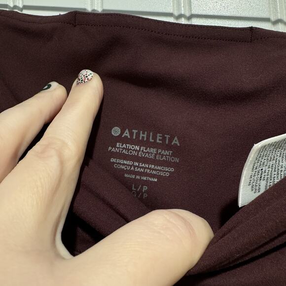 Athleta Elation Flare Pants Spiced Cabernet Size Large - Picture 4 of 7